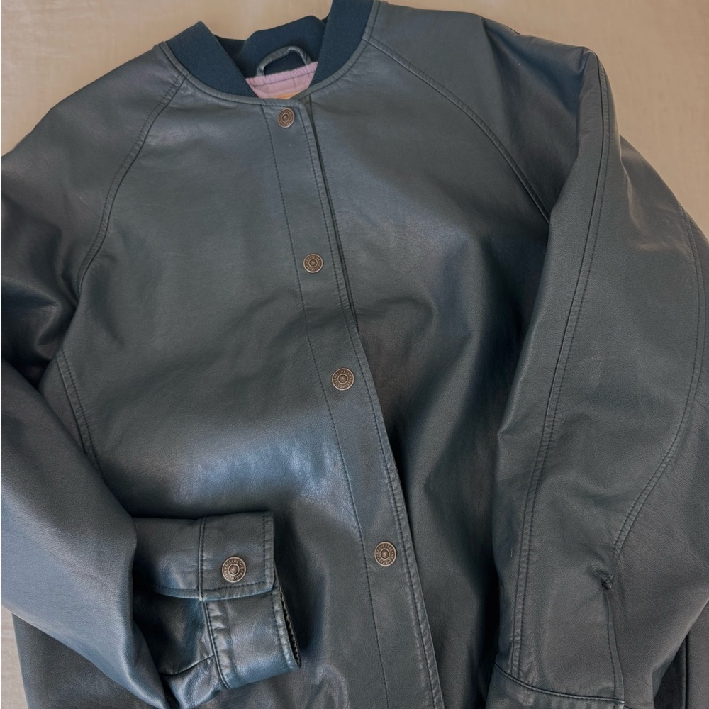 Free People vegan leather bomber jacket